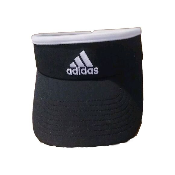 New Adidas Aeroready Womens Black w/ White 3 Stripe Workout Tennis Golfing Visor - Picture 1 of 5